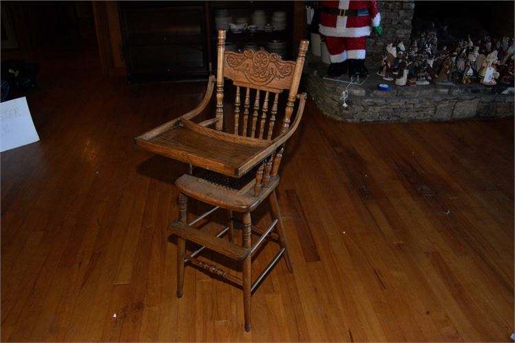 Childs Victorian Oak High Chair