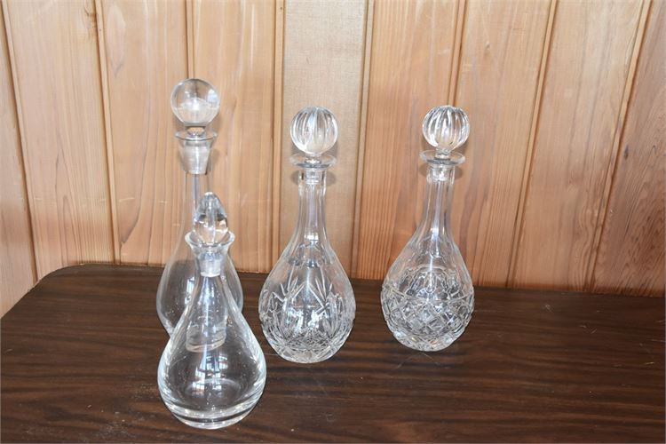 Four (4) Crystal Decanters