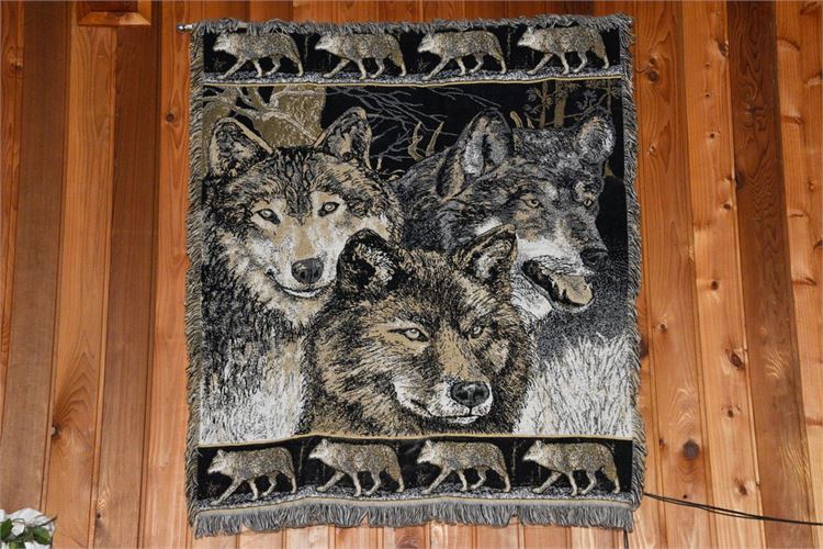 Hanging Textile with Wolf Motif