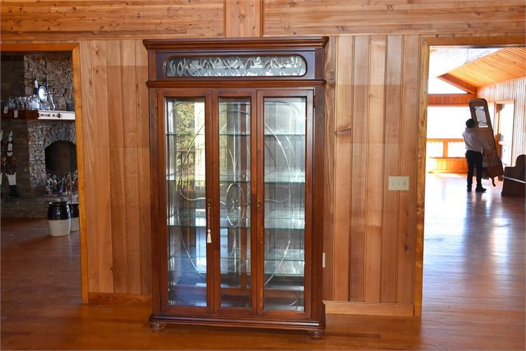 Mahogany Glass Front Vitrine Cabinet