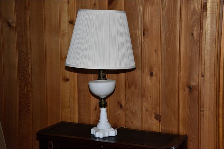 Antique Style White Glass Table Lamp