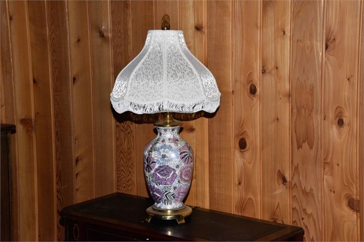 Floral Decorated Porcelain Table Lamp