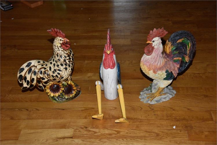 Three (3) Chicken Figures