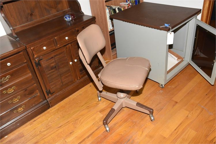 Vintage Metal Swivel Desk Chair