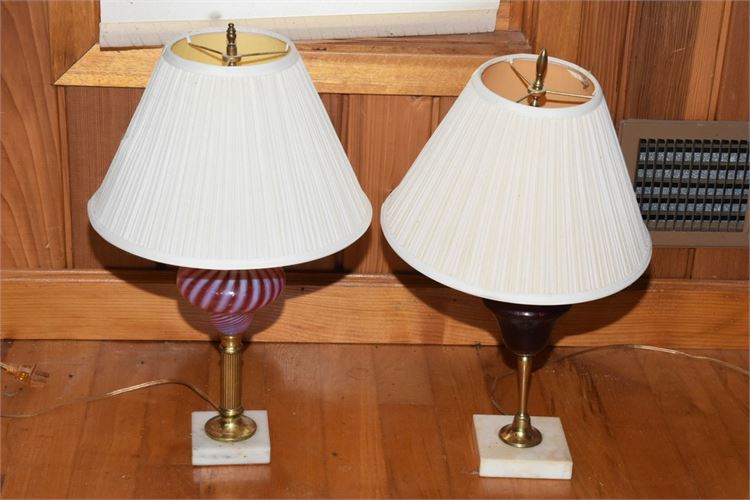 Two (2) Glass Body Lamps