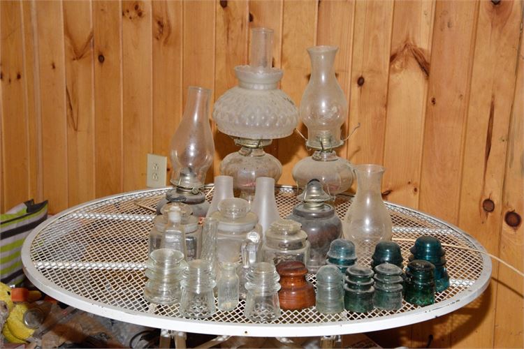 Vintage Lamps and Glass Shades