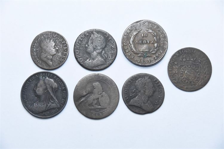 Seven (7) Copper Coins