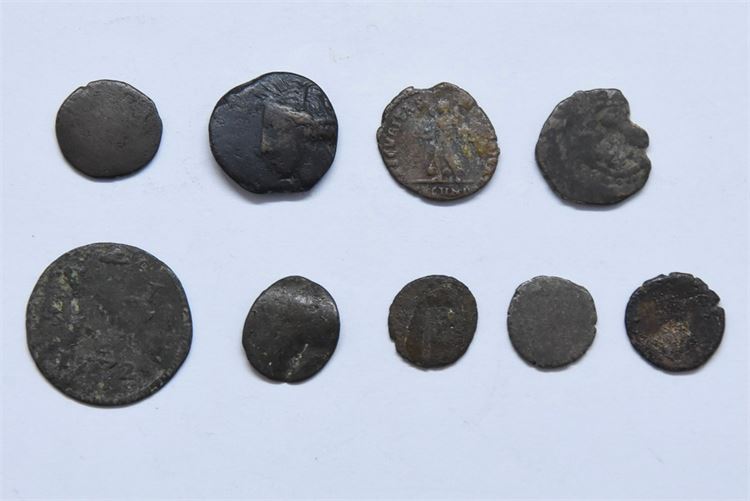 Nine Ancient Greek Coins