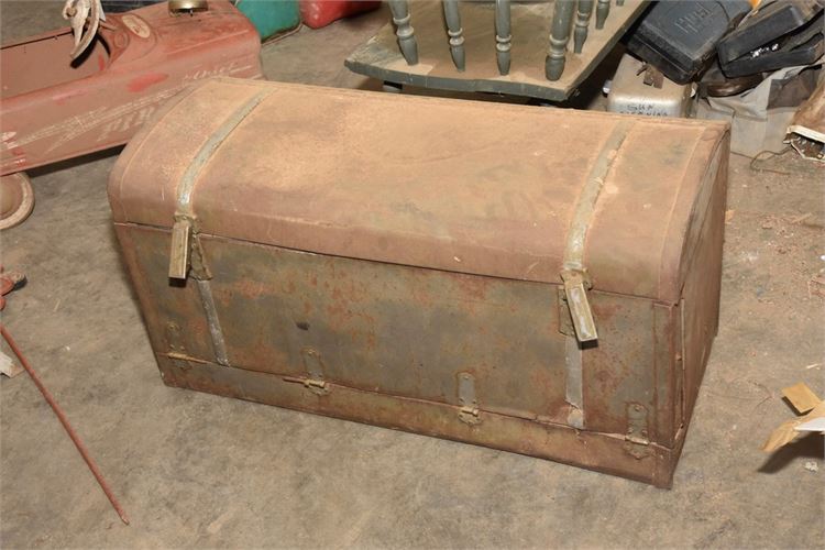 Antique Tin Car Trunk