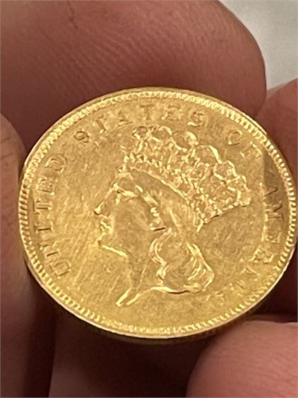 1862 Indian Princess $3 Gold Coin