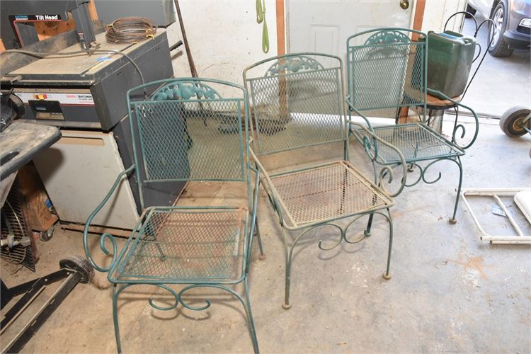 Three (3) Metal Garden Chairs