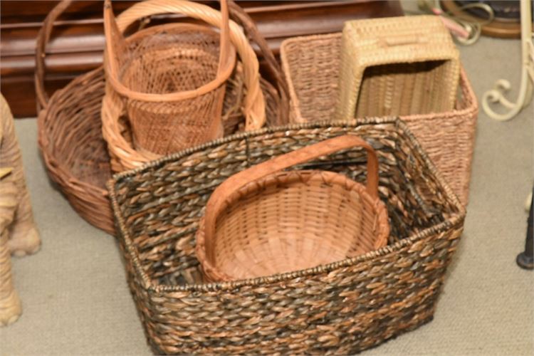 Group Lot Of Woven Baskets