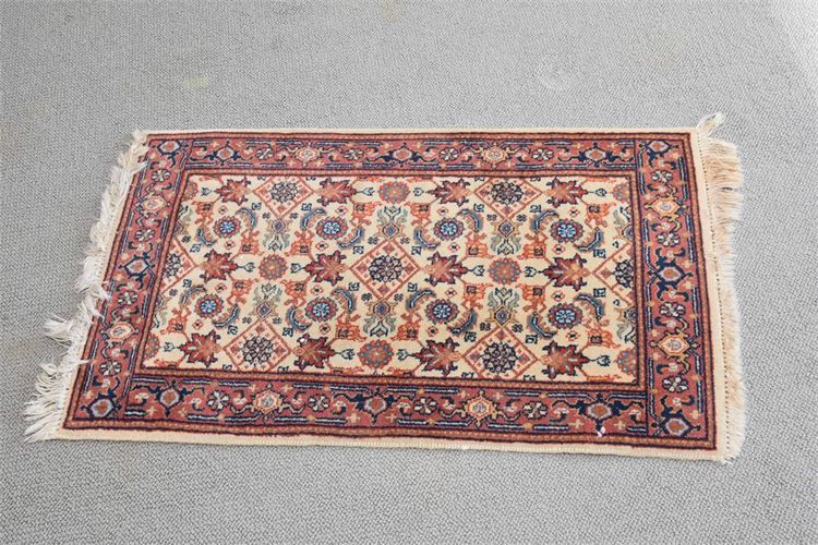 Small Handwoven Floral Pattern Rug