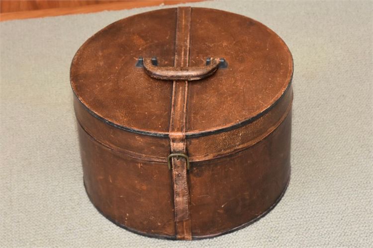 Leather Hat Box /  Carrying Case