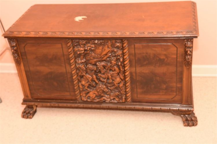 Carved Wood Cedar Chest By LANE