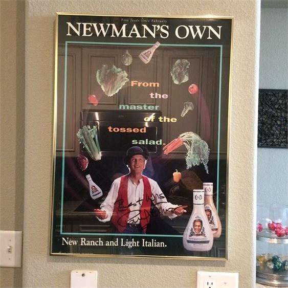 Signed Paul Newman Salad Dressing Poster