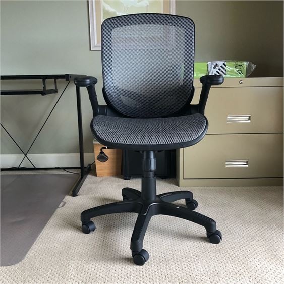 Ergonomic black Adjustable Office Chair and Rolling Mat