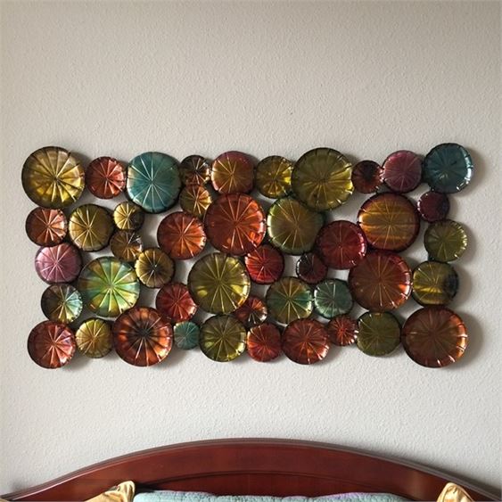 Colorful Metal Button Wall Hanging