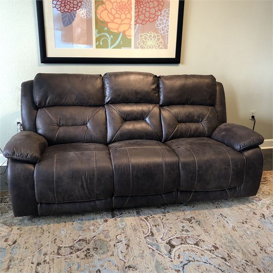 Electric Double  Recliner Leather Like Sofa