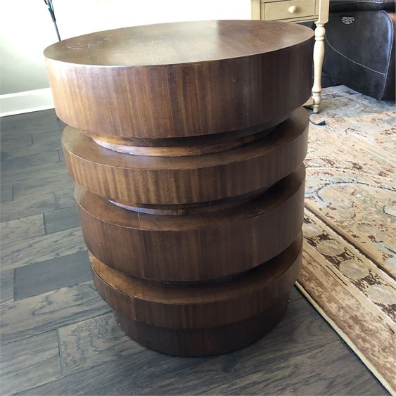 Modern Notched Drum Table