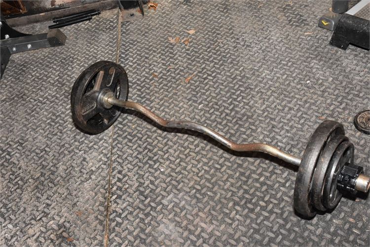 EZ Curl Bar with Weights