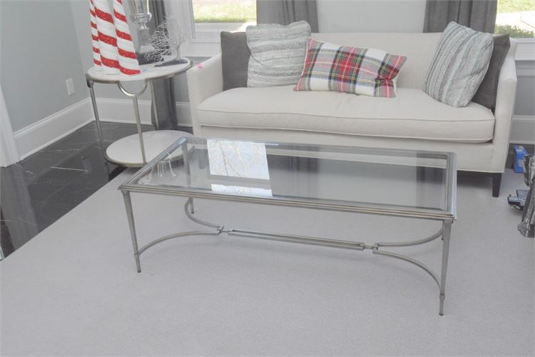 Jansen Style Glass Top Coffee Table