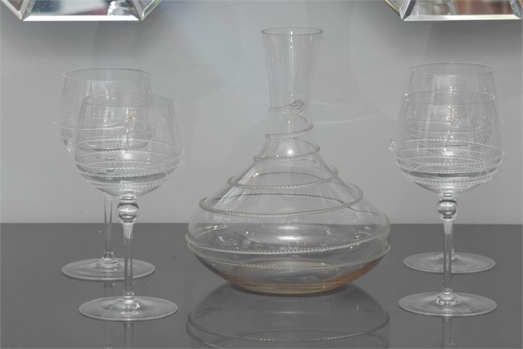Wine decanter and glasses/Juliska