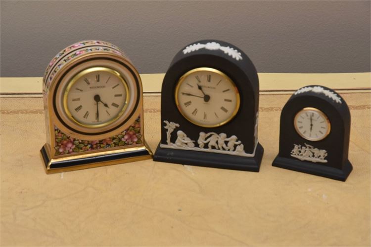Three WEDGWOOD Ceramic Desk Clocks