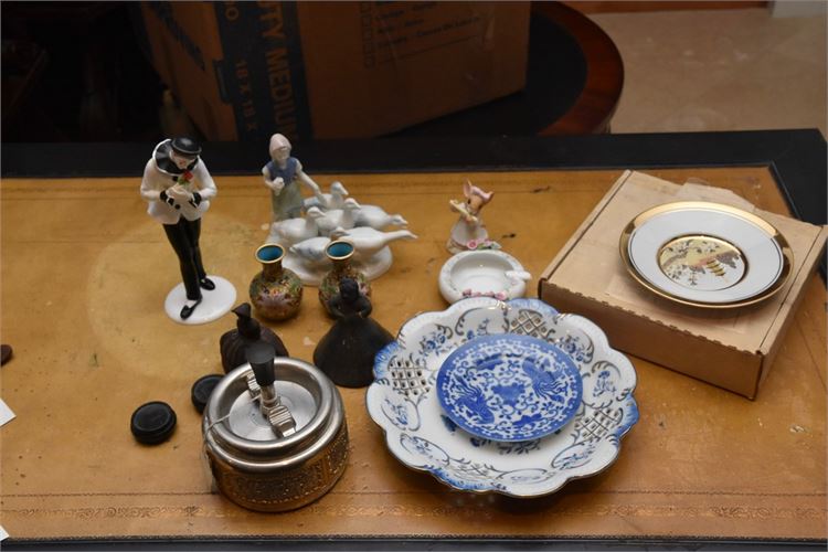 Group Lot of Decorative Porcelain Figurines, Plates etc