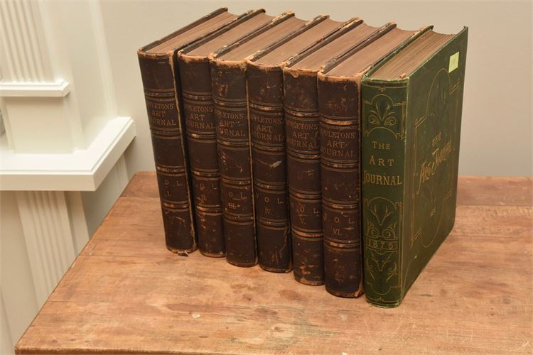 Group Antique Leather Bound Books