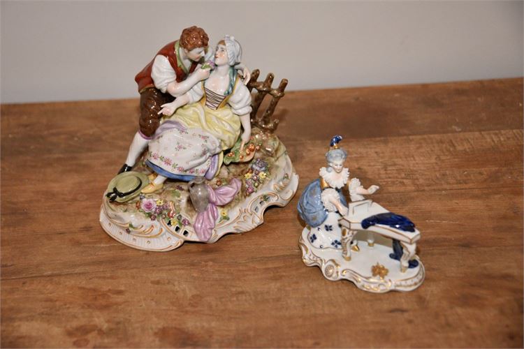 Two (2) European Porcelain Figural Groupings