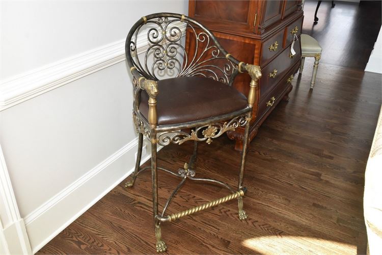 MAITLAND SMITH Scrollwork Metal Stool