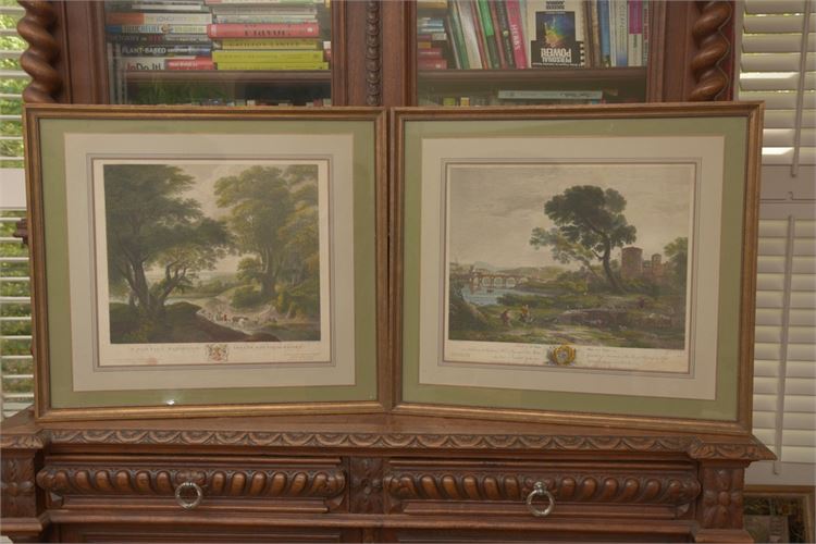 Pair 19th  Century Engravings of European Landscapes