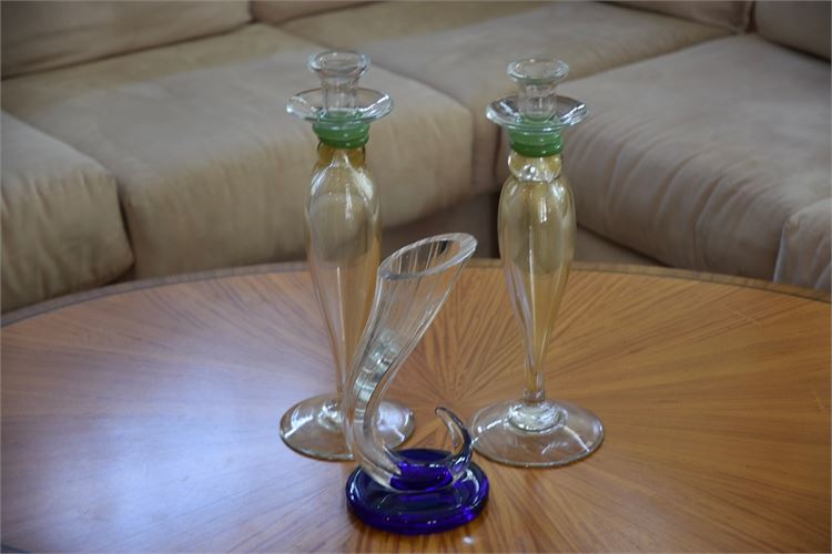 Pair Murano Art Glass Candlesticks