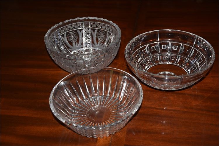 Three (3) Cut Crystal Bowls, Val St Lambert & Rosenthal