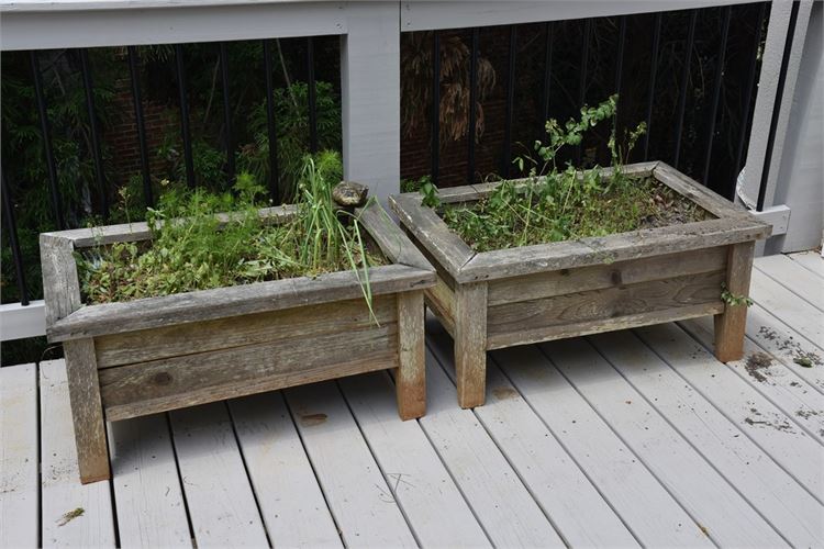 Pair Teak Planters