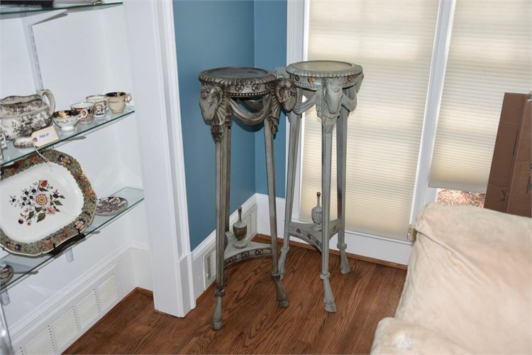 Two Adam Style Painted Pedestals