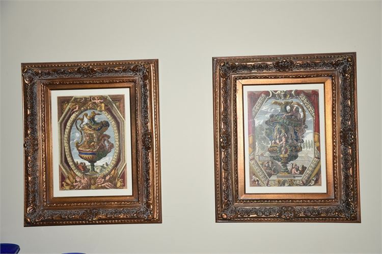 Two Decorative Engravings of Renaissance Style Ewers