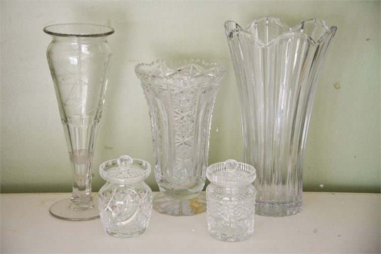 Assorted Glass Bottles & Vases