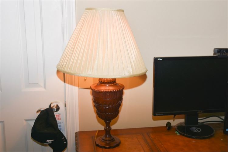 Neoclassical Style Carved Mahogany Lamp