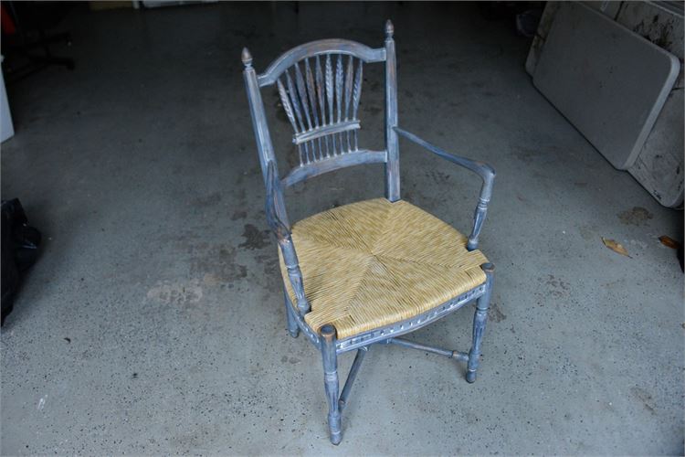 Farmhouse Painted Armchair with Rush Seat