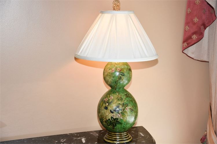 Double Gourd Green Ceramic Lamp