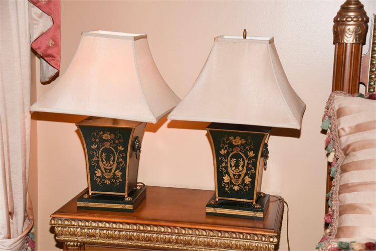 Pair Decorative Tole Lamps