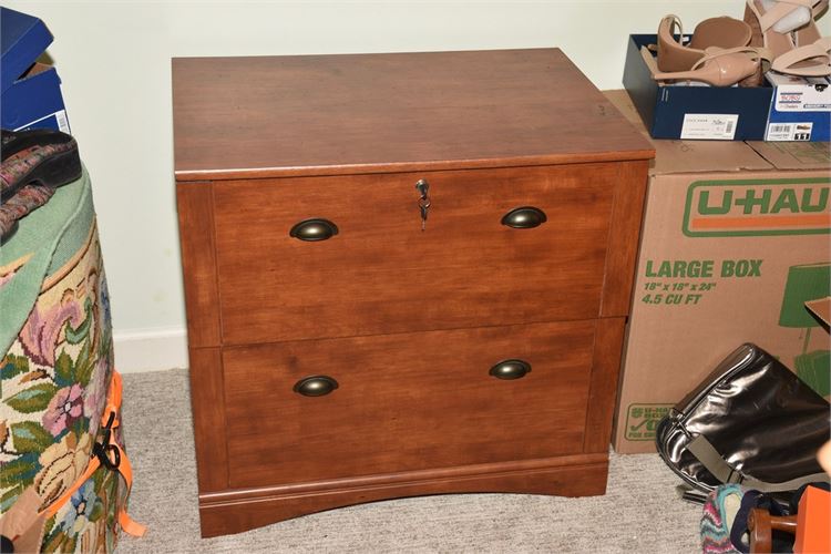 Wood Grain Two Drawer File Cabinet