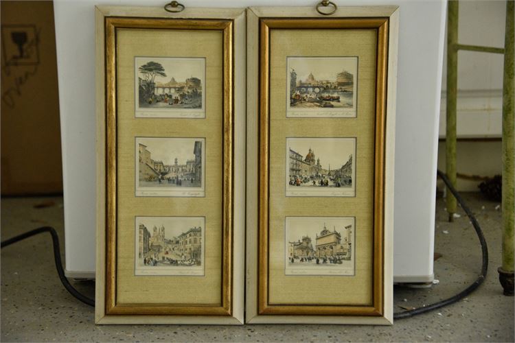 Set of Six (6) Engravings of Scenes of Rome