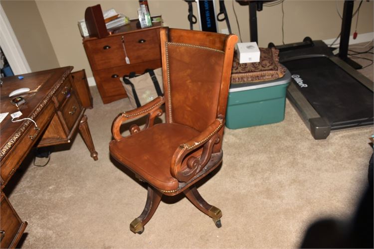 Leather Swivel Armchair