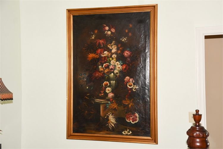 European School, 19th c, Floral Still Life, Oil on Canvas