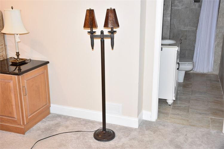 Two Light Metal Floor Lamp