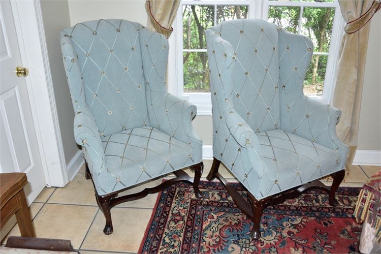 Pair Adam Style Wingchairs