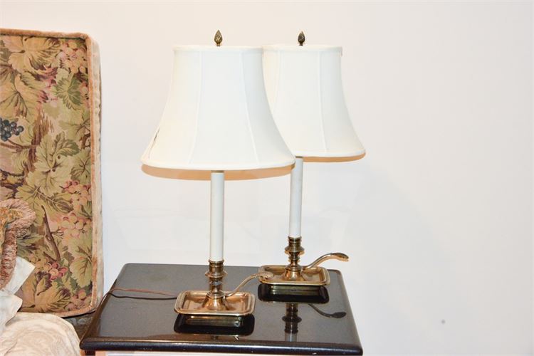 Pair Polished Brass Candlesticks